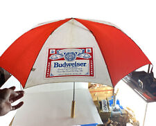 Vintage Budweiser Umbrella Bud King of Beers 35” Red White picture