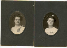 2 Antique Photos - Same Young Lady Wearing Glasses picture