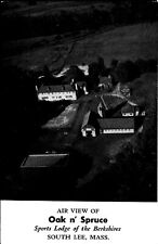VINTAGE POSTCARD AIR VIEW OF THE OAK N' SPRUCE SPORTS LODGE SOUTH LEE MASS 1960s picture