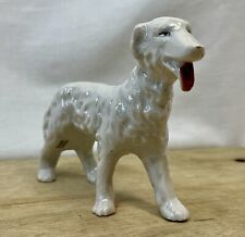 Whippet Racing Dog White Ceramic Figurine Vintage Japan picture