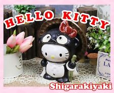 Shigaraki yaki Hello Kitty Raccoon Dog Pottery Ornament Kawaii Gift Japan picture
