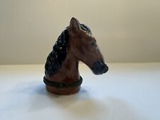 Porcelain Brown Horse Head Trinket Box picture