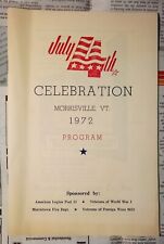 July 4th Celebration - Morrisville, Vermont - 1972 Program picture