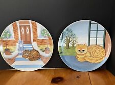 2 Vintage Artmark Porcelain Plates Cats Kittens Made in Japan picture