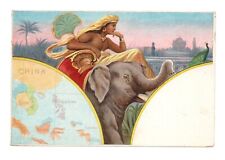 Illustrator Non Signed. Card Geographical. Asia. Elephant CPA IN Relief picture