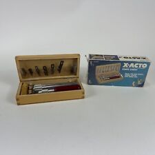 Vintage X-ACTO Hobby Chest Knife Tool Set In Wood Box Blades & Accessories 5082 picture