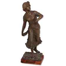 Semeuse Bronze Covered Finish Spelter Lady Statue 13 1/4