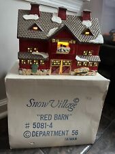 Department 56 Retired Original Snow Village Red Barn 1987 Christmas Decor picture
