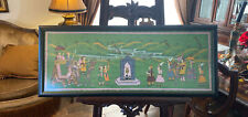 Vintage Persian Indian silk painting Hand Painted Outstanding Scenery picture