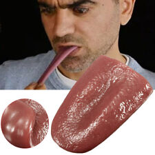 2PCS Halloween Joke Prank Realistic Pierced Fake Tongue Prop picture