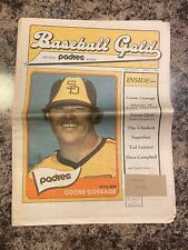 1984 San Diego Padres Baseball Gold Newspaper.  Goose Gossage picture