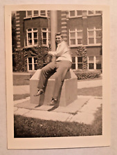Vintage Found Photo Young Man Hugging Flag Pole Intimate 1945 Louie Hammer picture