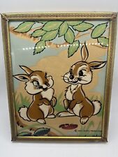 Vintage 1940s Thumper & Miss Bunny Disney Productions Litho 8 X 10 Framed Print picture