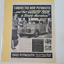 1939 Vintage Original Ad Plymouth Luxury Ride Automobile picture
