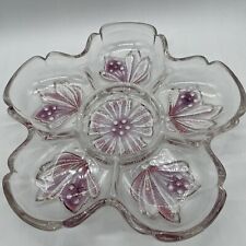 VTG German Renaissance Hors D’oeuvres 6 Compartments Platte-Walther Glass-Unused picture