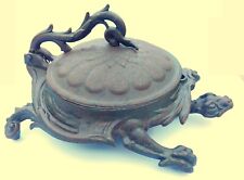 RARE BRADLEY AND HUBBARD CAST IRON MECHANICAL TURTLE TOBACCO SPITTOON  OLD WEST picture