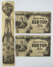 Vintage 1947 RED TOP Ale Beer Bottle Newspaper Print Ads picture