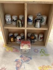 Lot Of 18 Mixed Thimbles Souvenir Collectibles. Case Included. picture