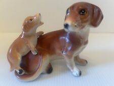 Vintage Napcoware Dachshund Dog Figurine Doxie Dog C-5638 Mamma Dog and Pup picture