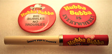 2 1980s Vtg Hubba Bubba Chewing Bubble Gum Buttons Pins & 1 Sheaffer Pen NOS NEW picture