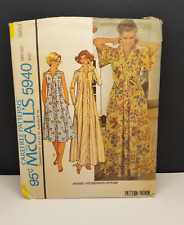 Vintage McCall's Sewing Pattern #5940 Pattern Misses' Housedress/Robe 1978 Small picture