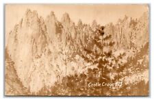 RPPC Castle Crags From Pacific Hwy Mt Shasta Dunsmuir Area Postcard picture
