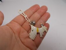 1980s Bell Charm White Scotty Dog Terrier Plastic Complete picture