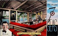 Vintage Postcard Bob Brooks 7 Seas Bar Hollywood CA California c.1930-1945 J-624 picture