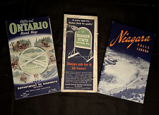 Vintage Canada Roadmap And Travel Brochure Lot Of 3 Niagara Falls Ontario Quaker picture