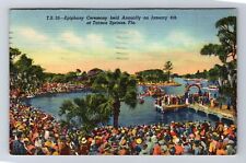 Tarpon Springs FL-Florida, Epiphany Ceremony, Annually, Vintage c1952 Postcard picture