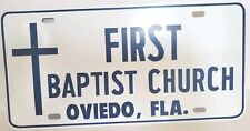 Oviedo, Florida First Baptist Church Vintage 70's License Plate Original Vr RARE picture