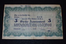 Rare 1937 Tanker Strike Card NMU of A CIO Union $5 Strike Assessment Original  picture