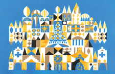 Its a Small World Concept Mary Blair Façade Blue White Gold Concept Poster picture