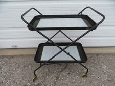Vintage Mid Century Atomic Collapsible Rolling Hostess Serving Cart picture