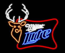 New Miller Lite Deer High Life  Neon Light Sign Lamp Bar Beer Wall Decor 20