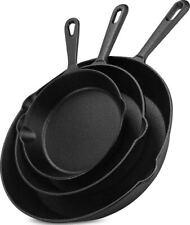 Pre-Seasoned Cast Iron Skillet Set 3-Piece - 6 , 8 and 10 Inches Utopia Kitchen picture