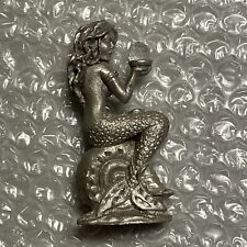 Vintage Spoontiques Pewter Mermaid Crystal Shell HM1624 Pewter Fantasy Figurine picture