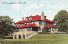 C. F. Henry's Residence Rockford Illinois IL c1910 Postcard picture