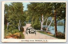 Berlin New York~Vintage Auto Along Little Hoosick River Drive~Comic Driver~1920s picture