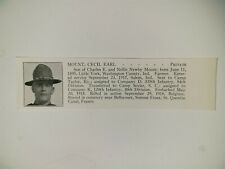 Cecil Mount Little York Indiana 120th Infantry 30th Division 1921 WW1 Hero Panel picture