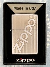 2024 Zippo Logo Engraved Chrome Zippo Lighter NEW 29701 picture