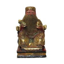 Vintage Chinese Wooden Carved Home Guardian Fortune Deity Figure cs5542 picture