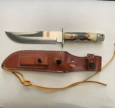 Vtg A.G. Russell 2000  Japan AUS8 Fixed Hunting Knife With Sheath picture