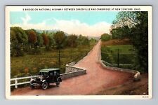 New Concord OH-Ohio, S Bridge National Highway, Antique Vintage Postcard picture