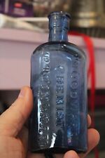 Antique, 6'' , Cobalt Blue, WOODWARD CHEMISTISTS, Medicine Bottle, Item#A - 6002 picture