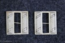 US WW1 FULL Size Silver Hollow Back Pin Captain's Rank Bars Matched Pair M990 picture