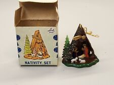 Vintage 1950 Miniature Nativity Scene Christmas Decor Made in Hongkong picture
