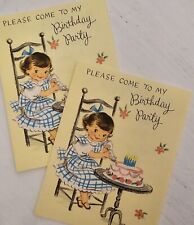 2 Vintage UNUSED Party INVITATIONS Kitchy Children's Birthday Party  picture