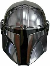 Steel Mandalorian Helmet with Liner and Chin Strap, Star Wars Movie helmet helm picture