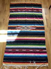 Vintage Mexican Serape Saltillo Blanket Weaving Aztec Southwestern 84 x 74.5 picture